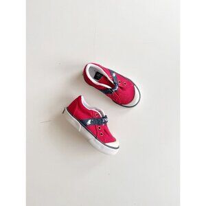 Kids' POLO RALPH LAUREN Gardener Red Canvas Low Top Sneakers, Size 5/21